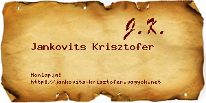 Jankovits Krisztofer névjegykártya